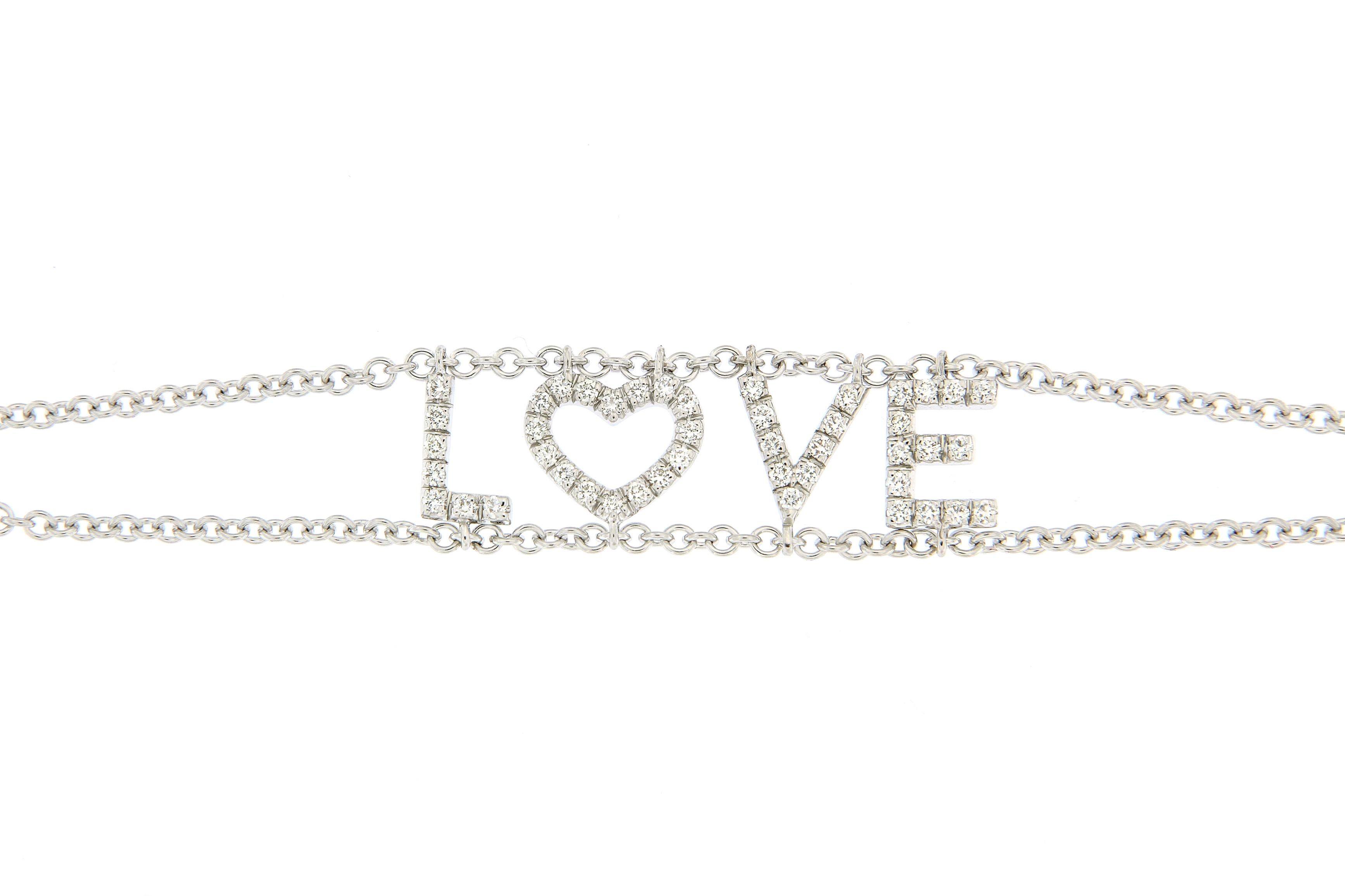 Donna Bracciale personalizzato con diamanti in oro 18 carati, lettere, simboli, a tua scelta in vendita