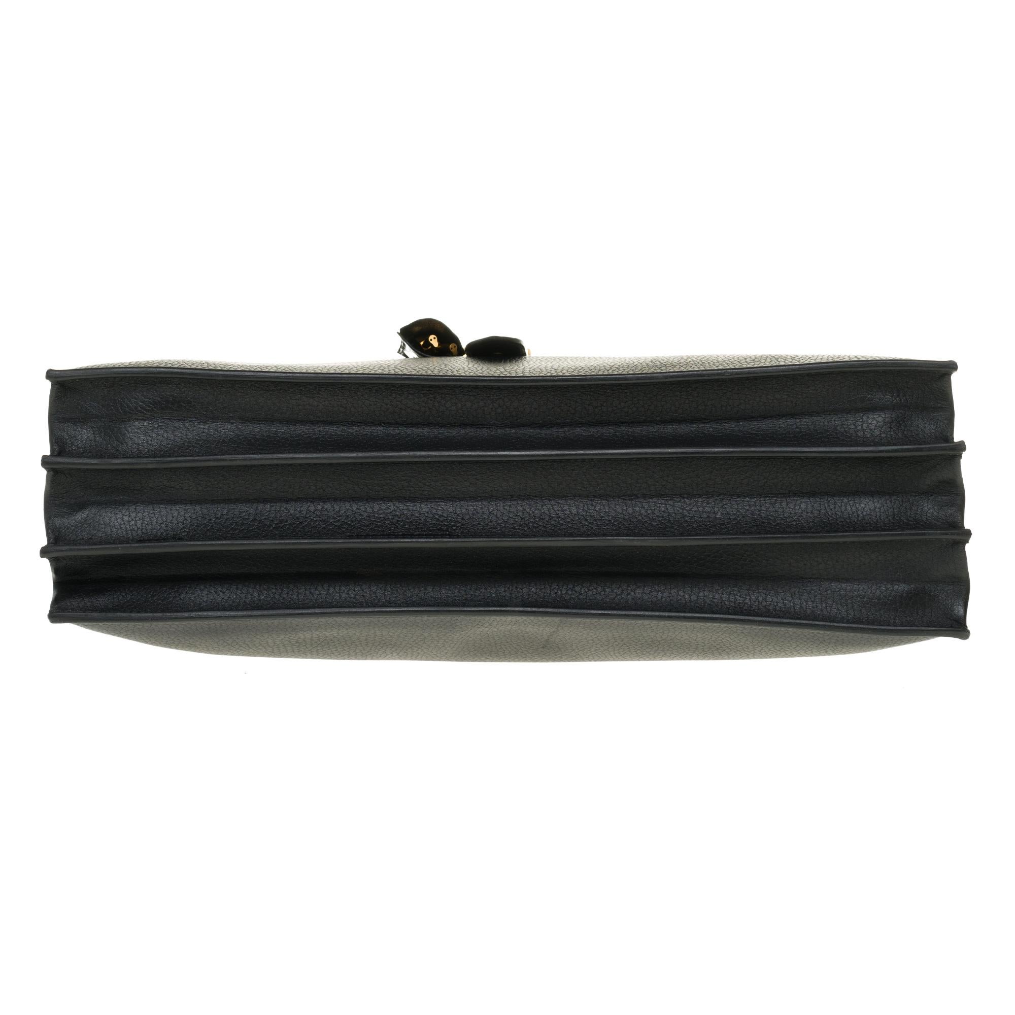 Customized Hermès Sac à dépêches briefcase in black togo and crocodile leather  6