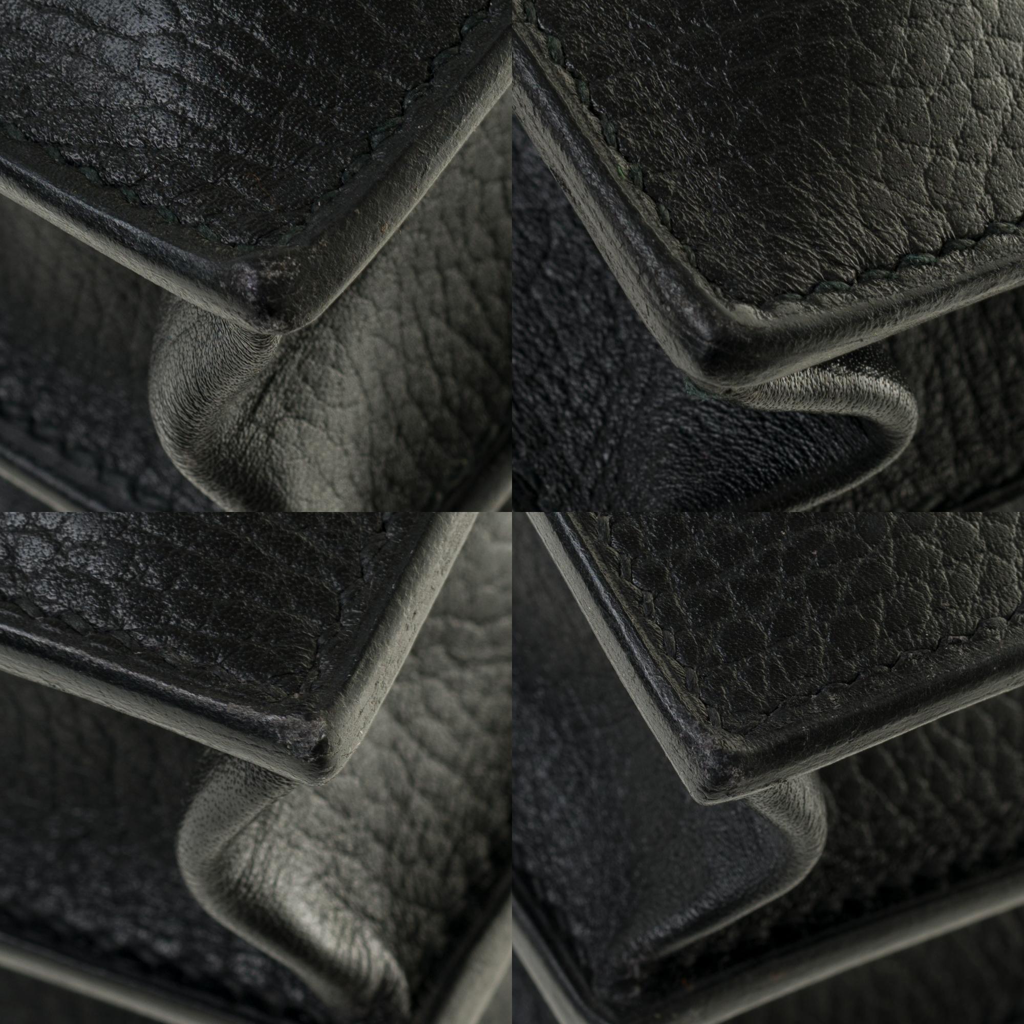 Customized Hermès Sac à dépêches briefcase in black togo and crocodile leather  7