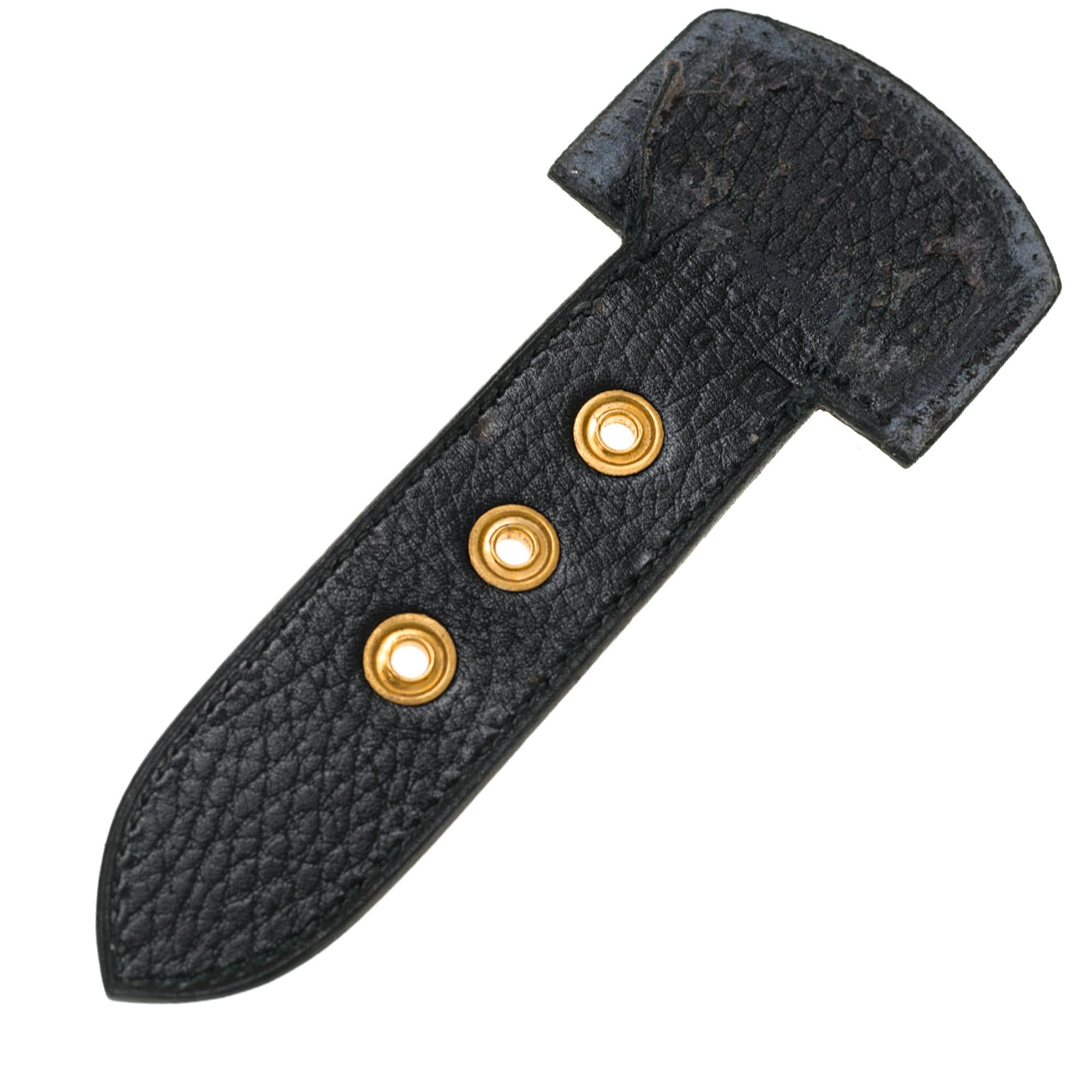 Customized Hermès Sac à dépêches briefcase in black togo and crocodile leather  3