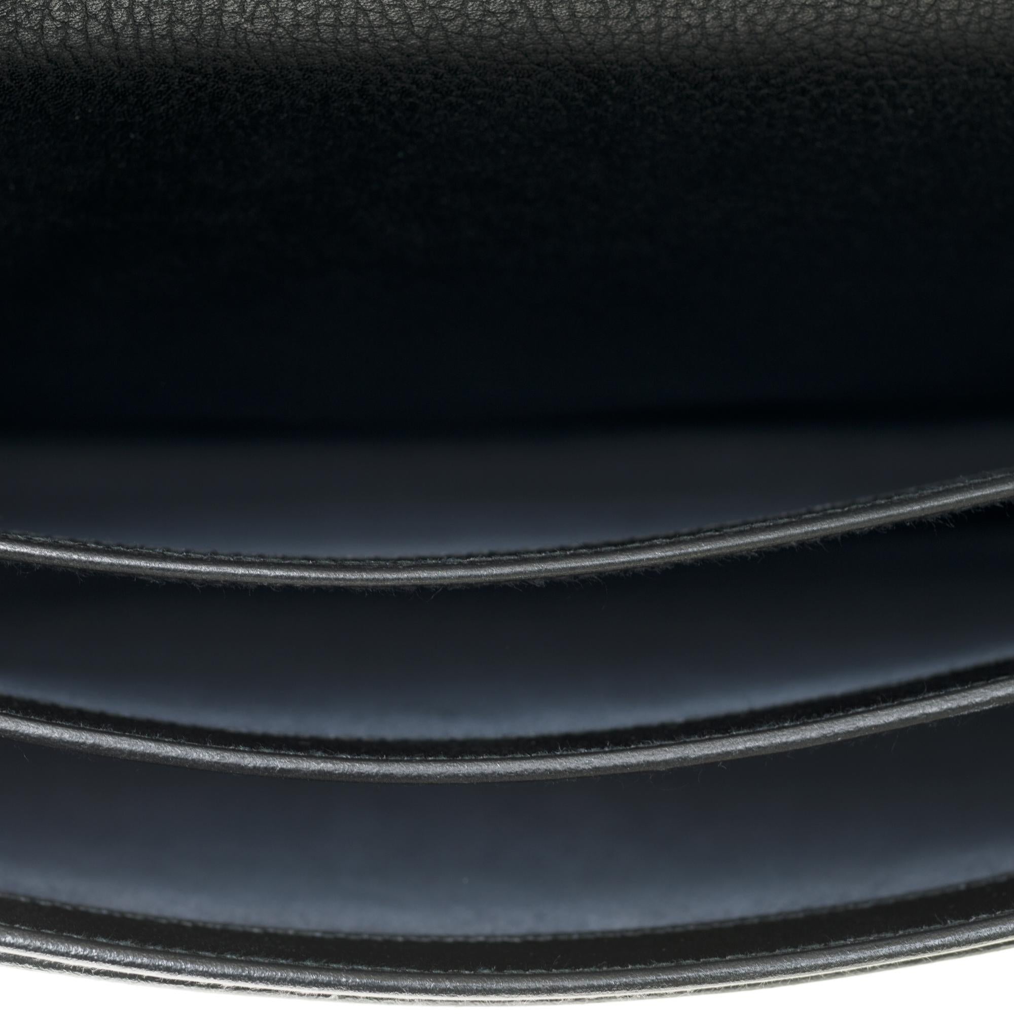 Customized Hermès Sac à dépêches briefcase in black togo and crocodile leather  4
