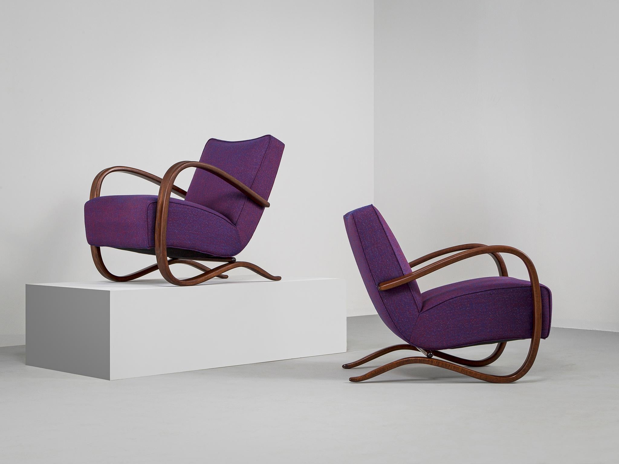 Mid-Century Modern Customized Jindrich Halabala Lounge Chairs