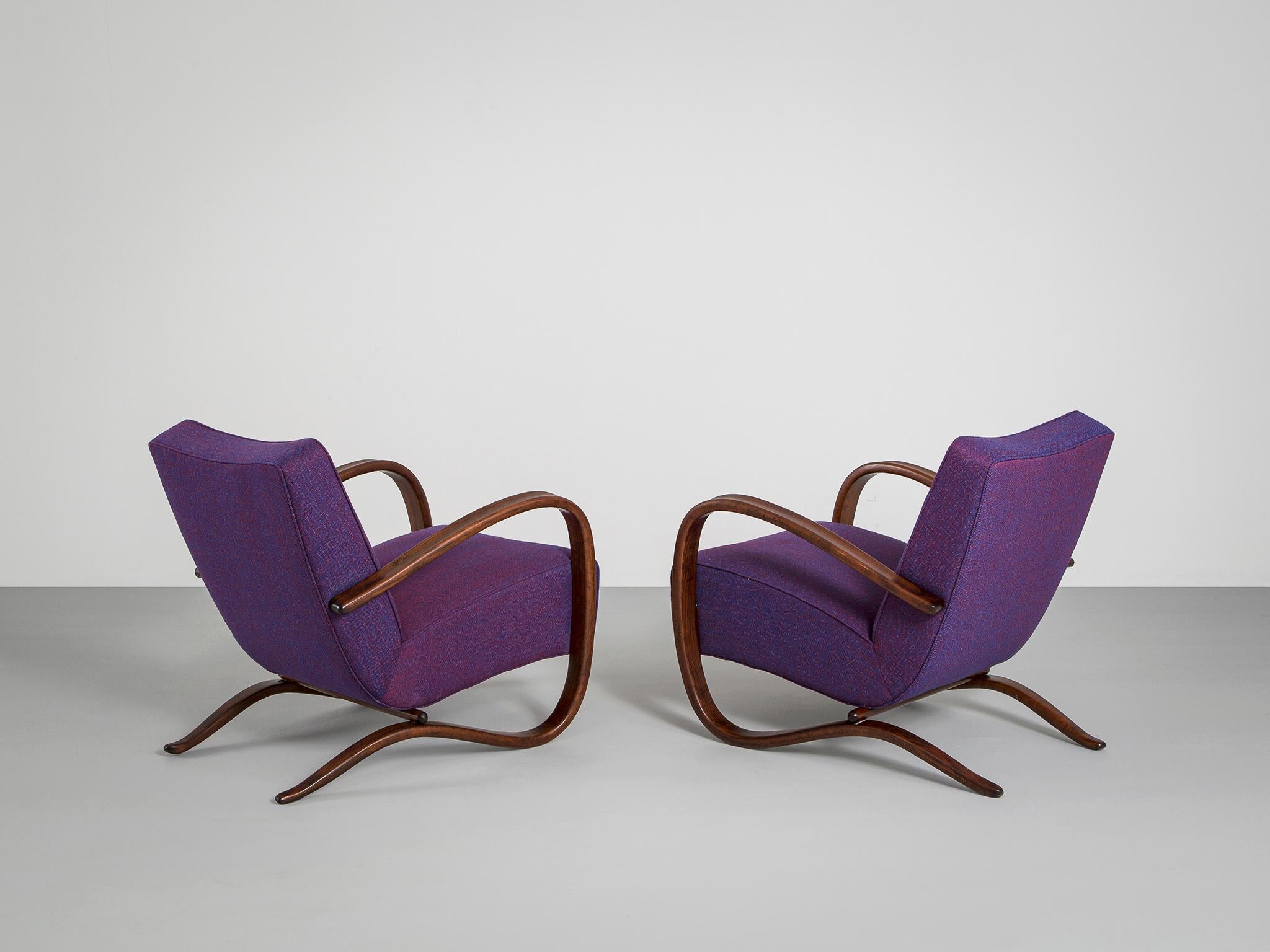 Mid-20th Century Customized Jindrich Halabala Lounge Chairs