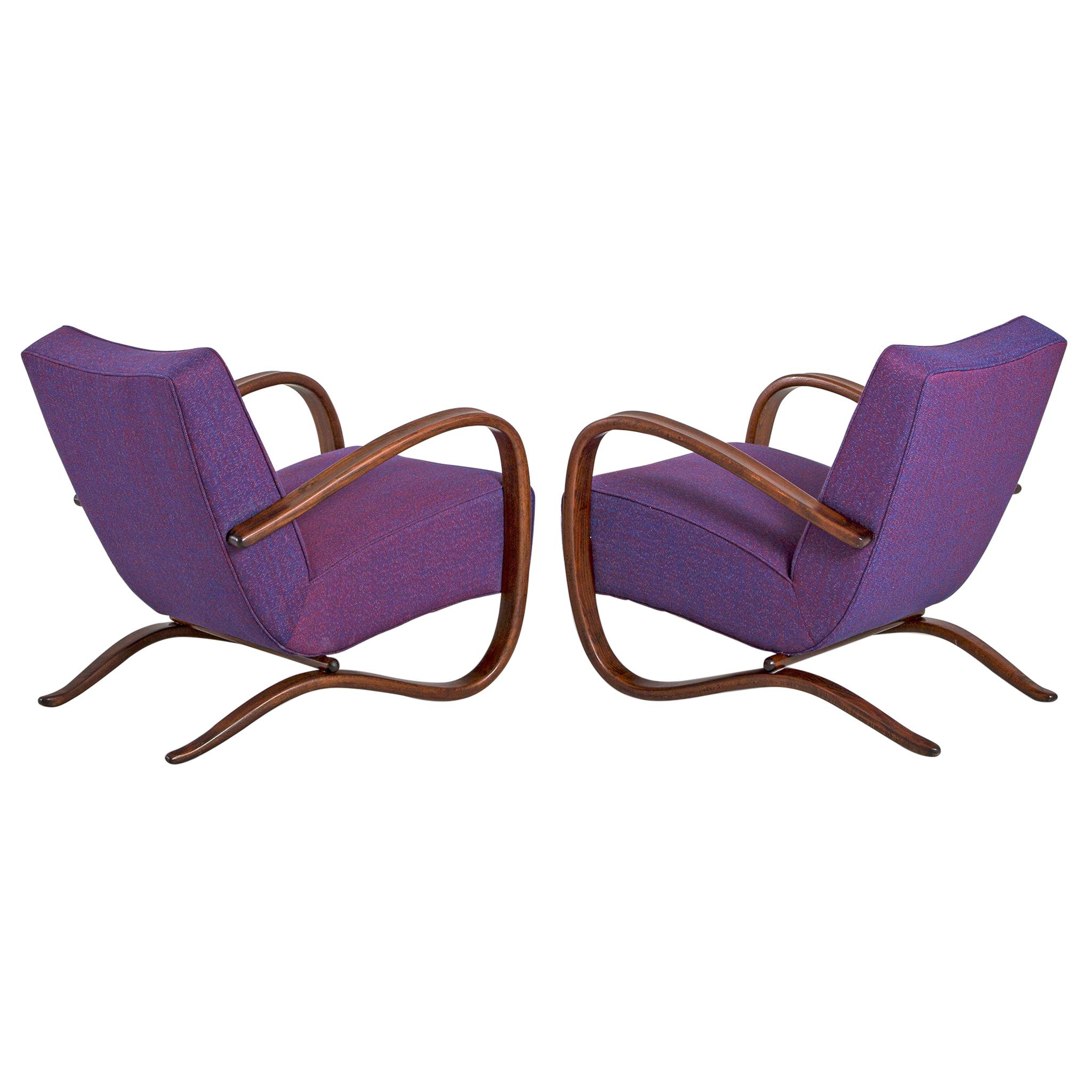 Customized Jindrich Halabala Lounge Chairs