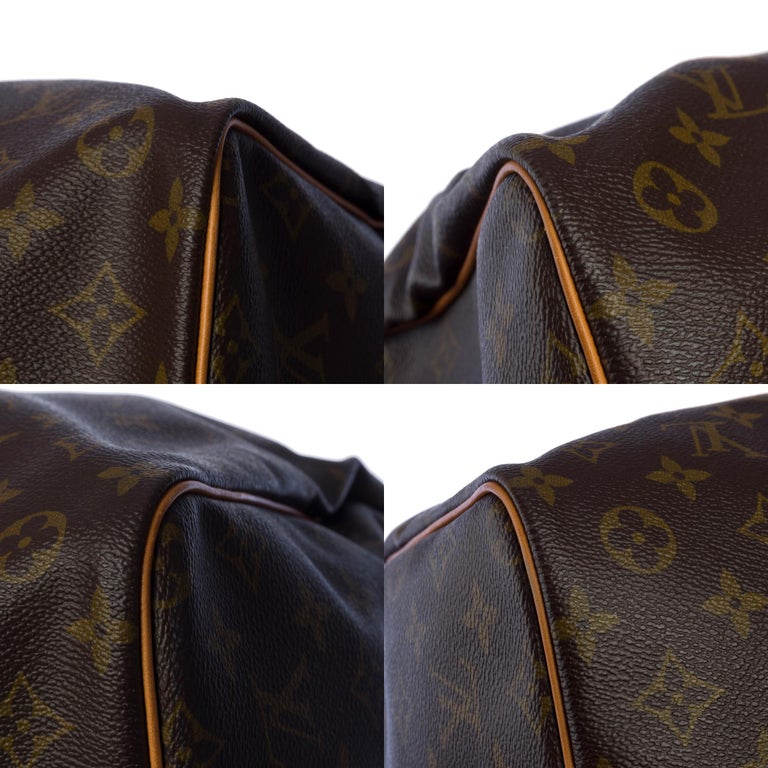 Louis Vuitton KEEPALL CROSSBODY TRAVEL BAG 60 CUSTOMIZED SHOULDER STRAP  JAMES BOND VS DONALD-100930 Brown Cloth ref.855324 - Joli Closet