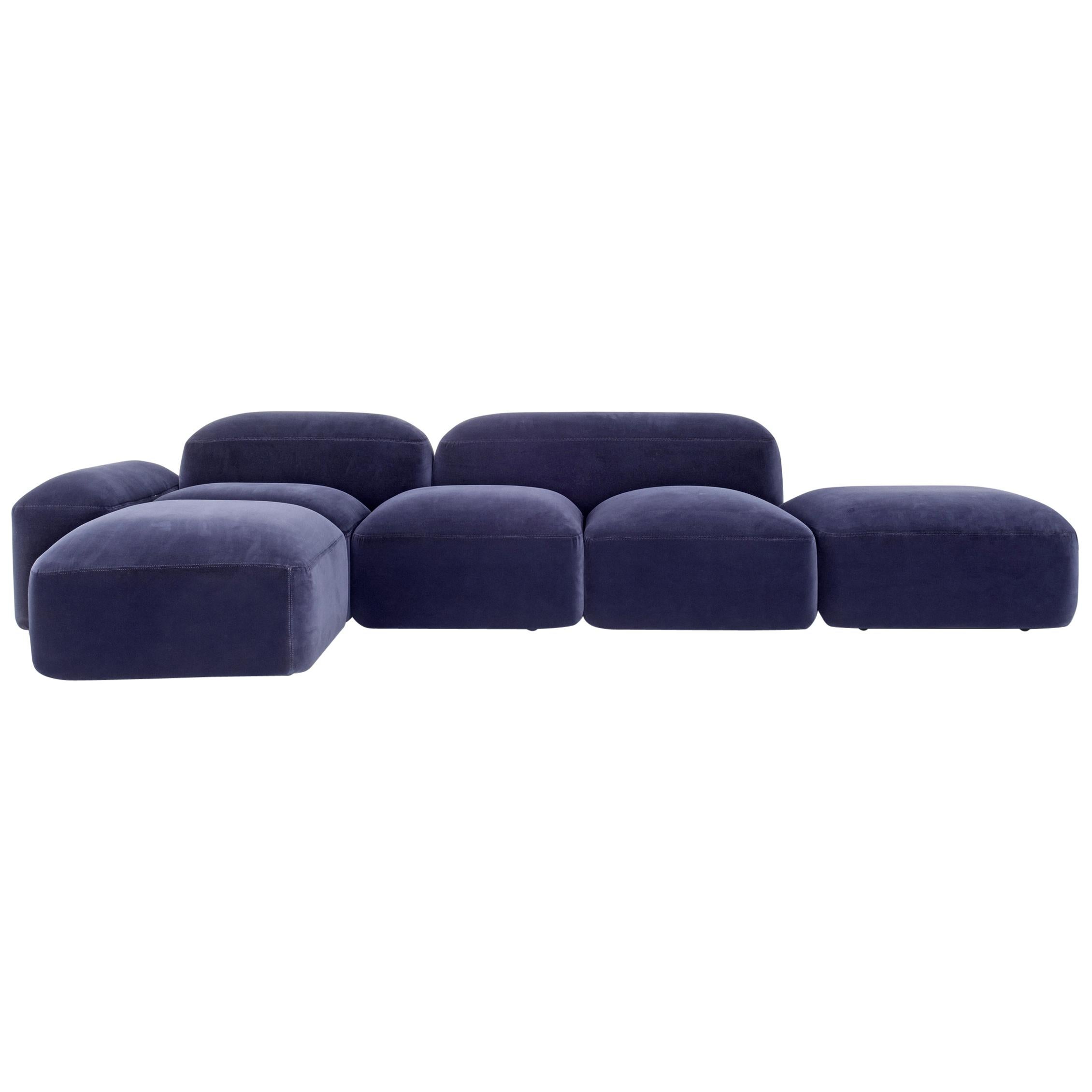 LAPIS Sofa, customized
Configuration: as per the main image
Overall dimensions: 277 x 267 cm
Fabric: COM (Perennials Ishi Bluestone) to be shipped to the manufacture in Italy (at the client's expense)

--
'Lapis' is a collection of sofas and seats
