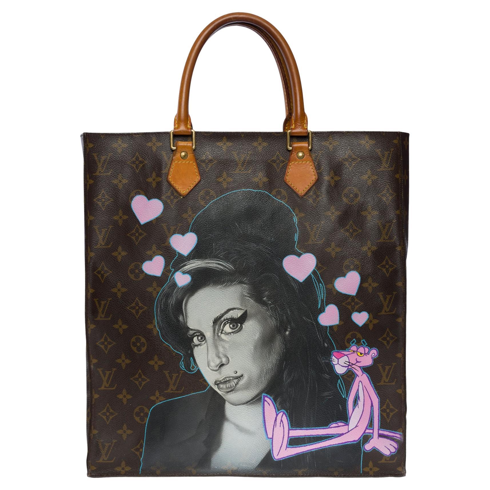 Customized Louis Vuitton Plat "Amy Winehouse & Pink Panther" Tote bag 