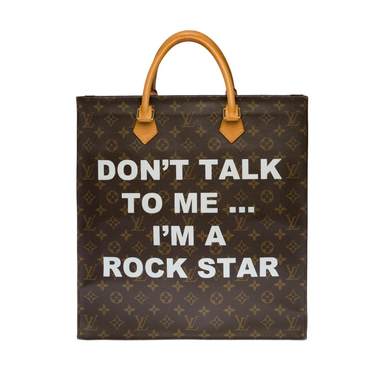 Customized Louis Vuitton Plat Fuck Off in brown canvas and