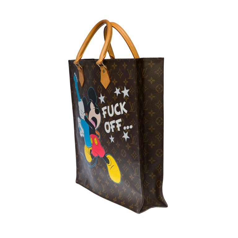 Customized Louis Vuitton Plat Fuck Off in brown canvas and natural  leather at 1stDibs