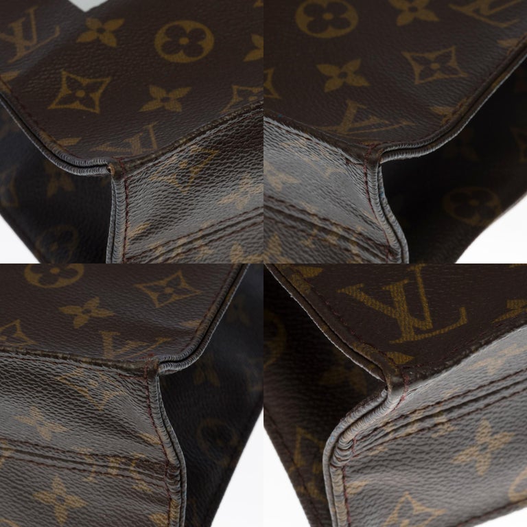 Louis Vuitton Plat shopping bag in brown monogram canvas and natural leather  customized Fuck Off Cloth ref.392474 - Joli Closet