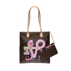 Customized Louis Vuitton Plat "Moody Minnie" Tote bag in brown monogram canvas