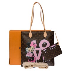 Customized Louis Vuitton Plat "Moody Minnie" Tote bag in brown monogram canvas 