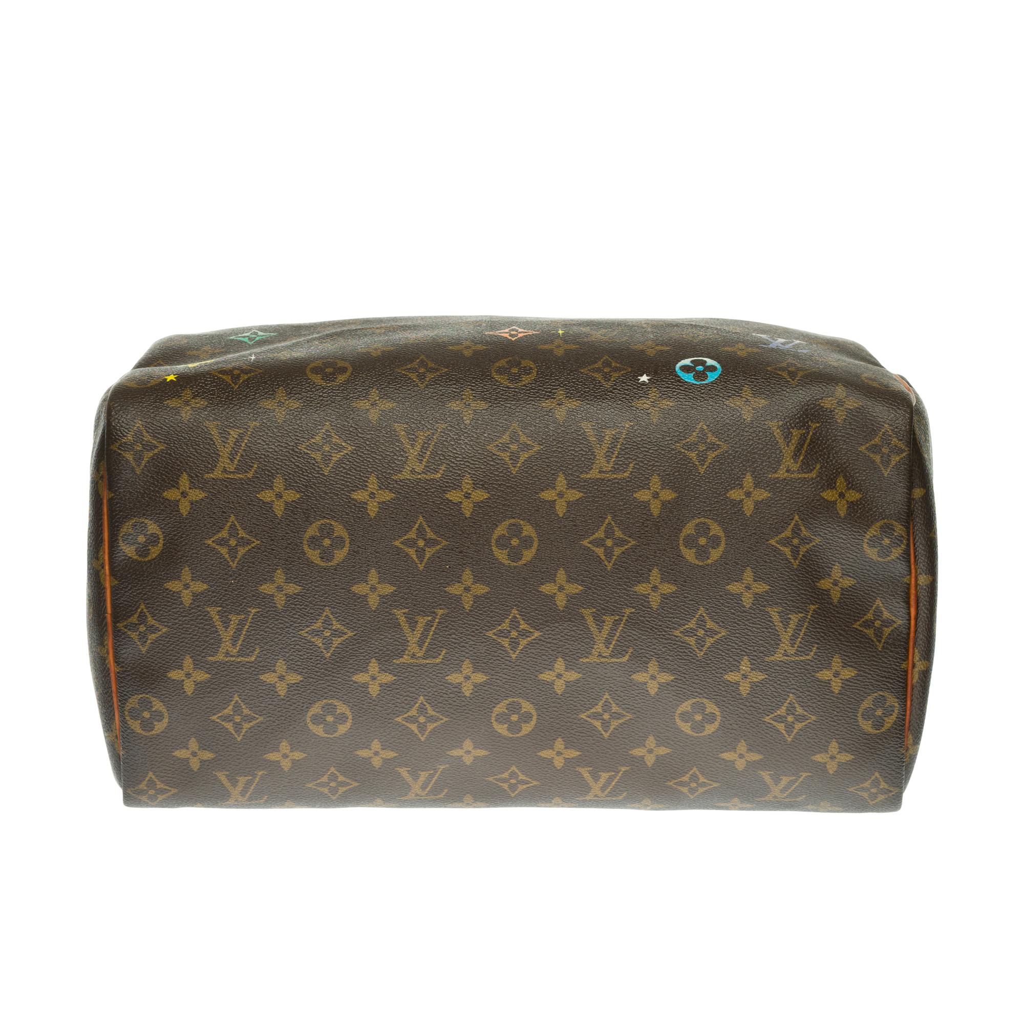 Customized Louis Vuitton Speedy 35 handbag in Monogram canvas 4