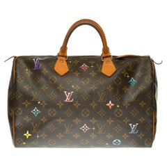 Used Customized Louis Vuitton Speedy 35 handbag in Monogram canvas