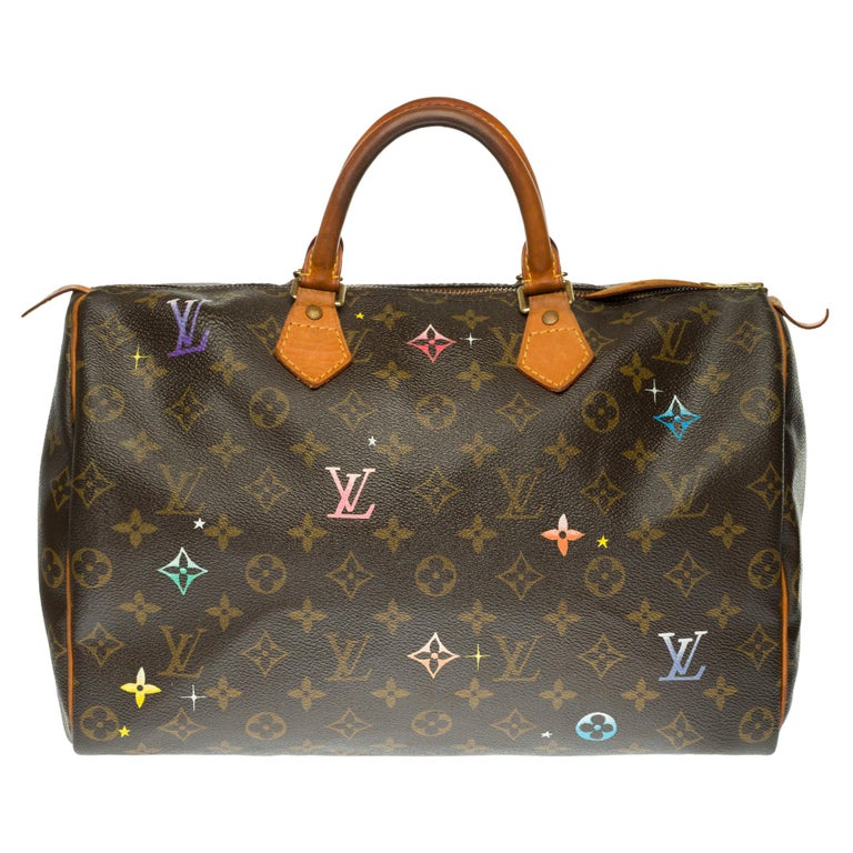 Customized Louis Vuitton Speedy 35 handbag in Monogram canvas at 1stDibs