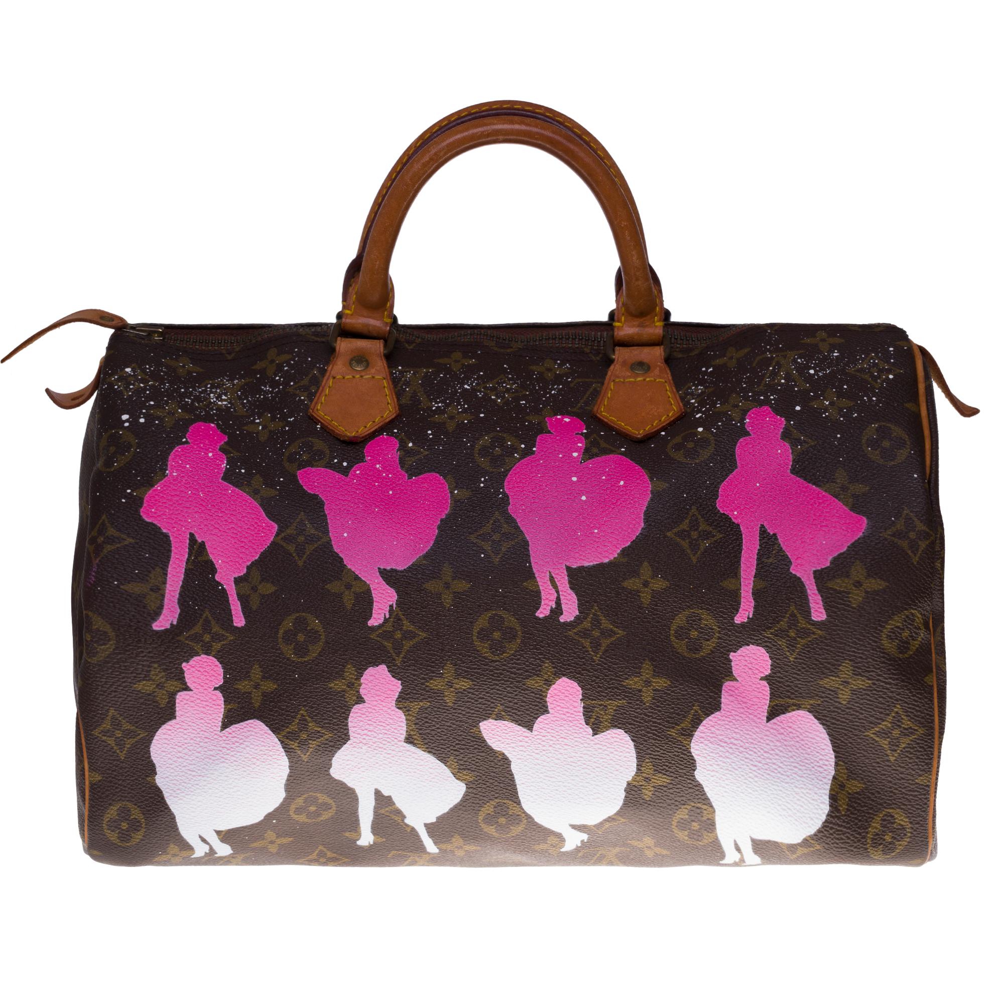 Borsa Louis Vuitton Speedy 35 in tela Monogram personalizzata 