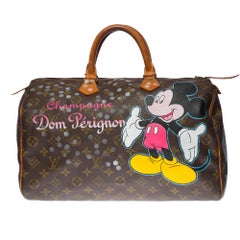 Customized Louis Vuitton Speedy 35 "Mickey loves Champagne " handbag