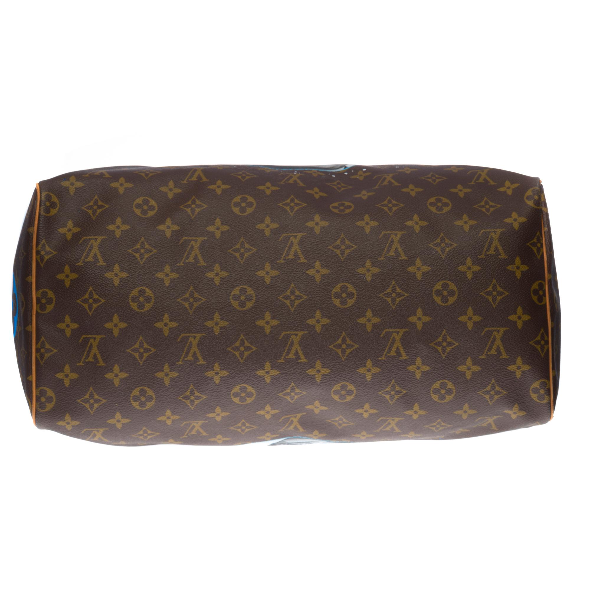 Customized Louis Vuitton Speedy 40 handbag in Monogram canvas 