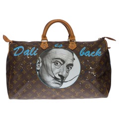 Customized Louis Vuitton Speedy 40 handbag in Monogram canvas "Dali is back"