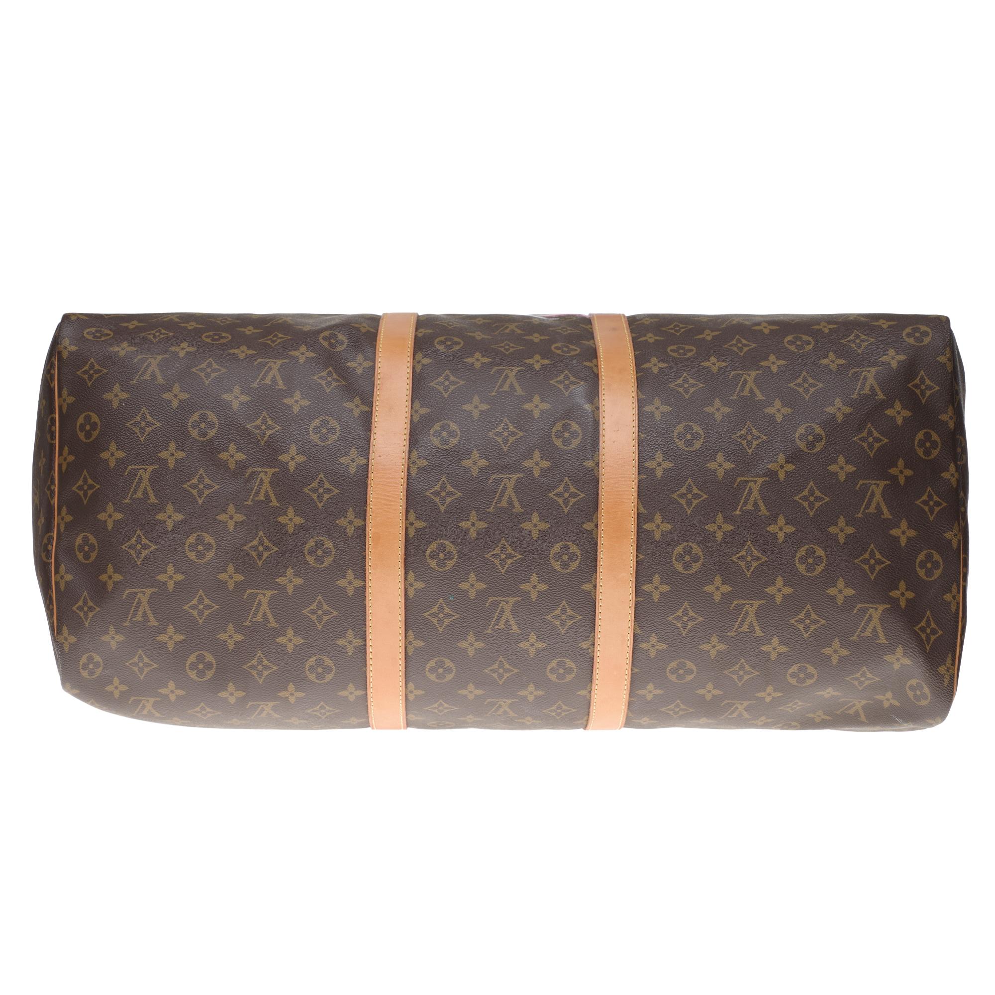 Women's or Men's Customized LV Keepall 60 Travel bag in monogram canvas 