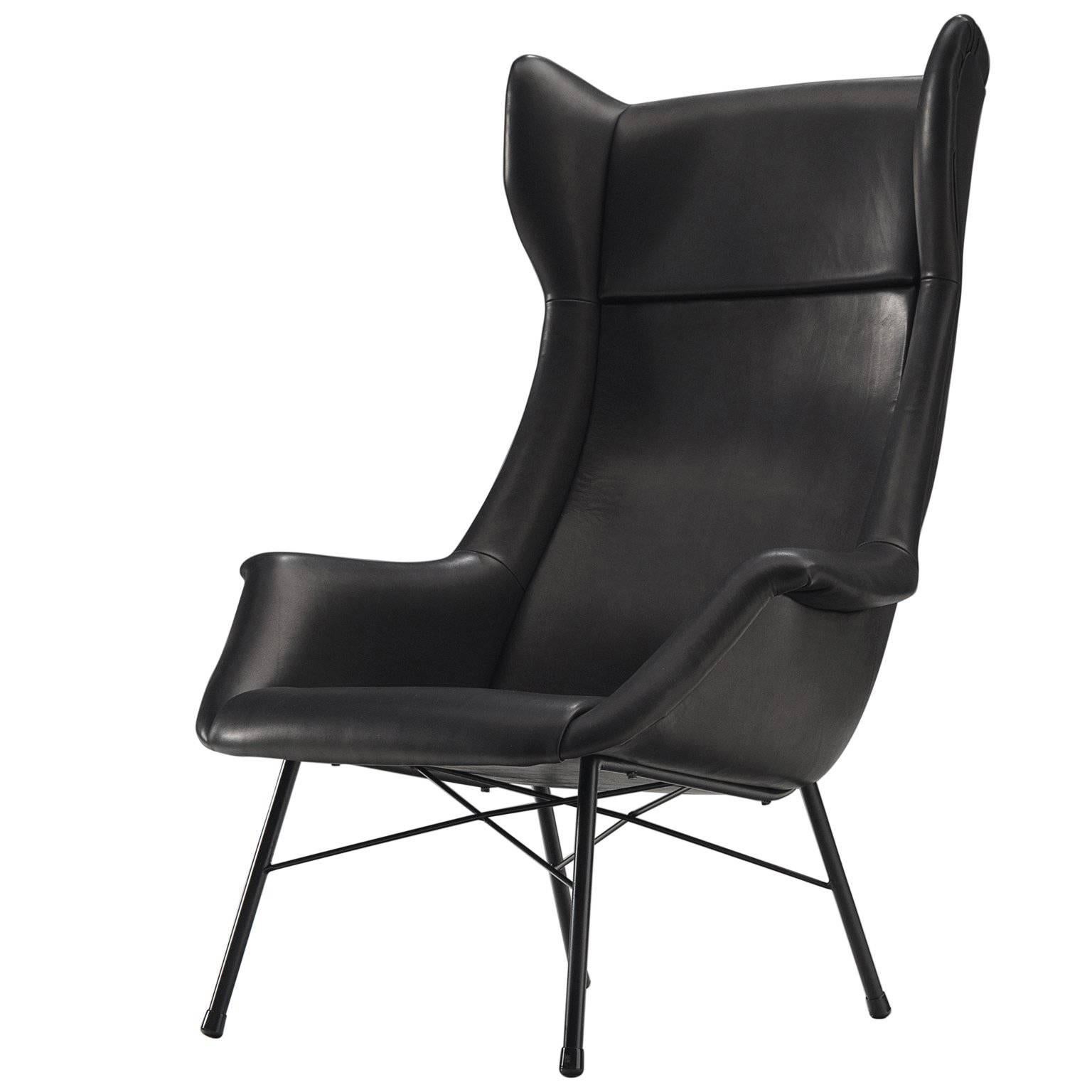 Customized Midcentury Leather Lounge Chair