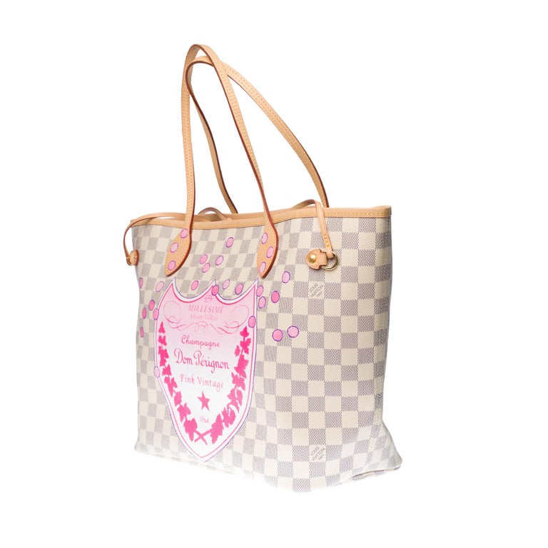 Customized Neverfull Tote bag Pink Panther and Champagne Bubbles in beige  canvas at 1stDibs