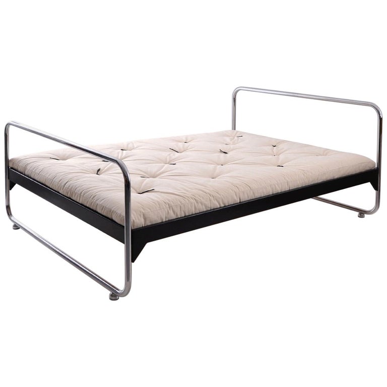 Customized Original Tubular Steel Futon Bed in German Modernism Style For  Sale at 1stDibs | metal futon bed, king size bed dimensions in feet