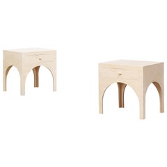 Customized pair of Minimalist Nightstands Consoles Commodes by Atelier Bachmann