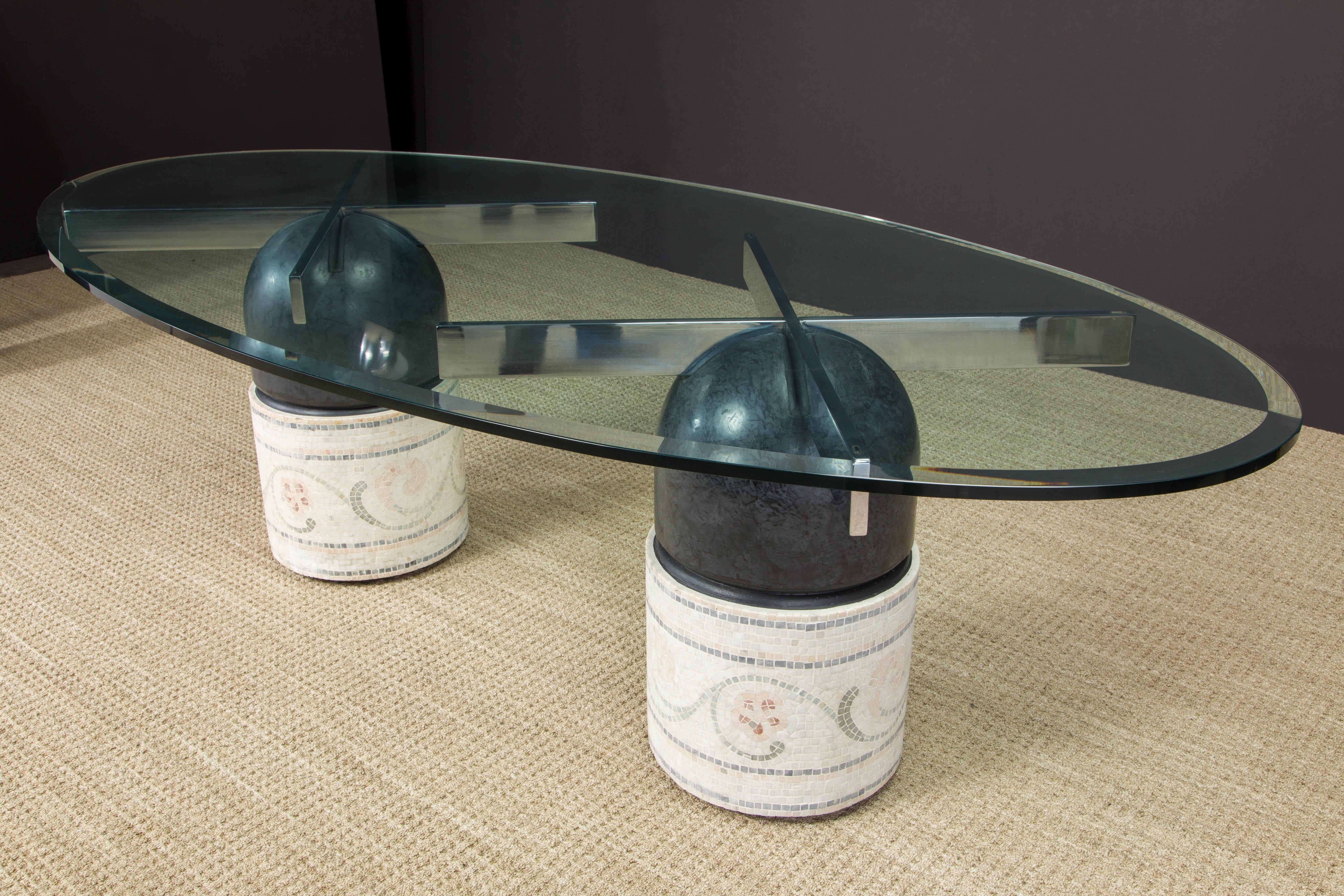 Late 20th Century Customized 'Paracarro' Dining Table Bases by Giovanni Offredi for Saporiti 1970s For Sale