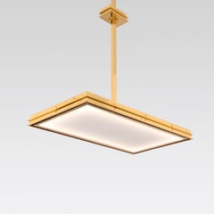 Customized Rectangular Pendant Light in Solid Brass, Hand Made