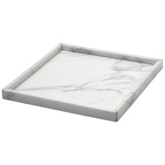 CUSTOMIZED Squared White Carrara Marble Tray