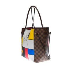 Customized "Titi & Grosminet" Neverfull MM Tote bag in brown canvas