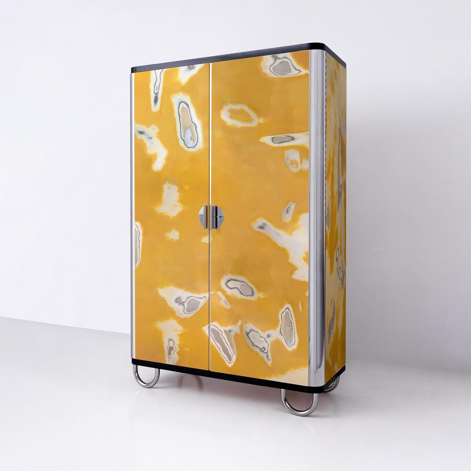 Custom made two-door wardrobe, designed and manufactured by GMD Berlin, exclusively presented in our Rudolf Vichr Collection.

These high-quality, handmade furniture in a classic, timeless design is made from selected materials according to