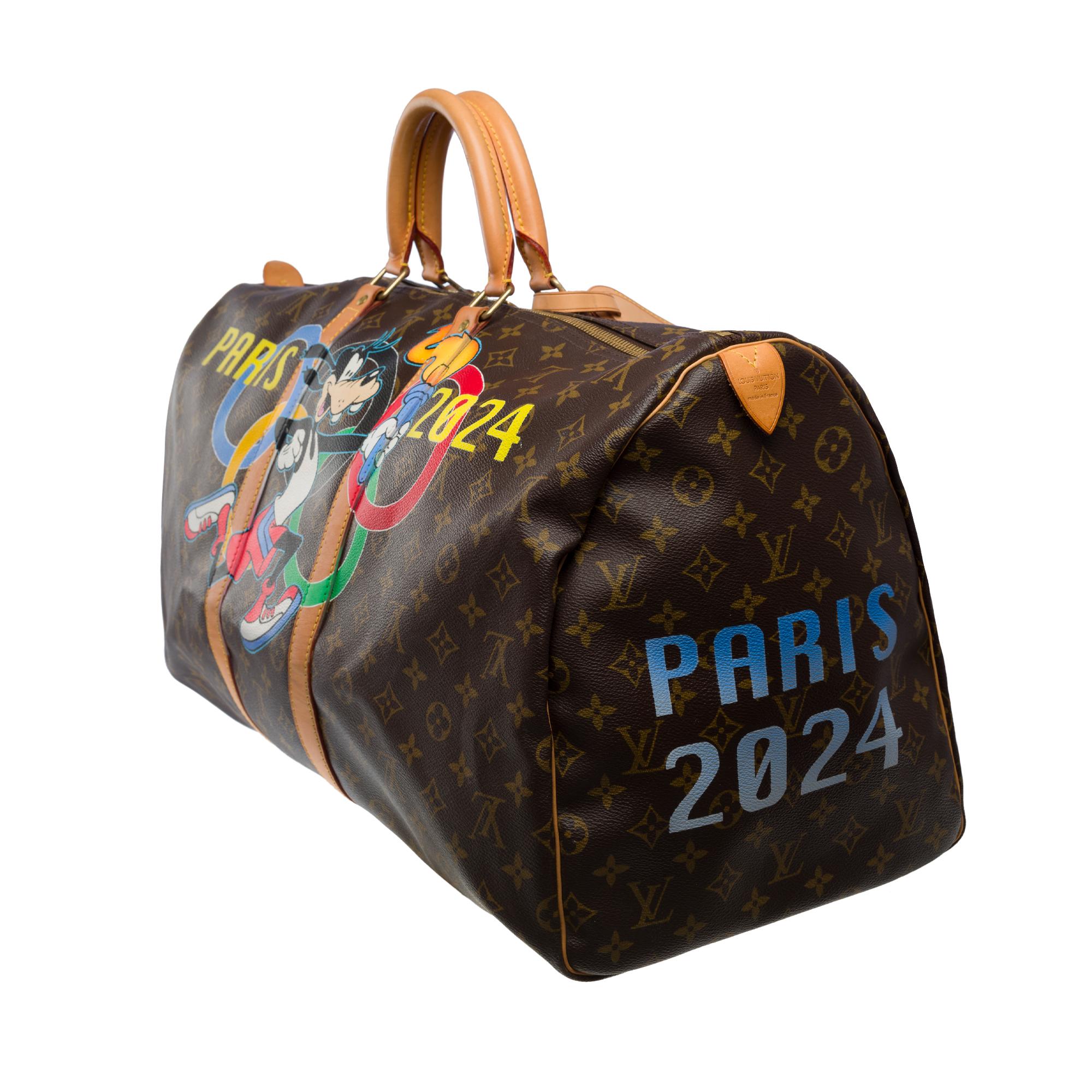 Maßgefertigte „Usain Olympic Legend@Paris 2024“ LV Keepall 55 Reisetasche  für Damen oder Herren im Angebot