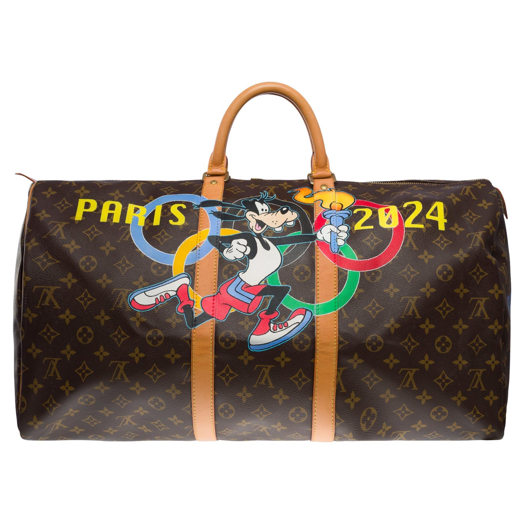 Customized "Usain Olympic Legend@Paris 2024" LV Keepall 55 Travel bag  For Sale