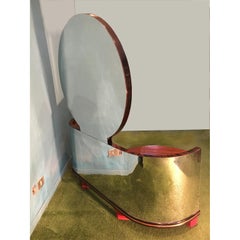 Customized Vintage Italian Design Dressing Table with Mirror and Tongue Handles