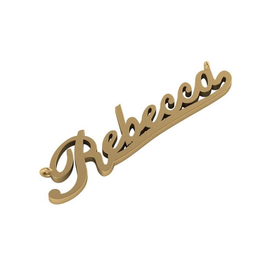 Customize your nameplate in yellow, white, rose gold or platinum. 
Great gift idea!

Price varies depending on name. 
Email for exact price.