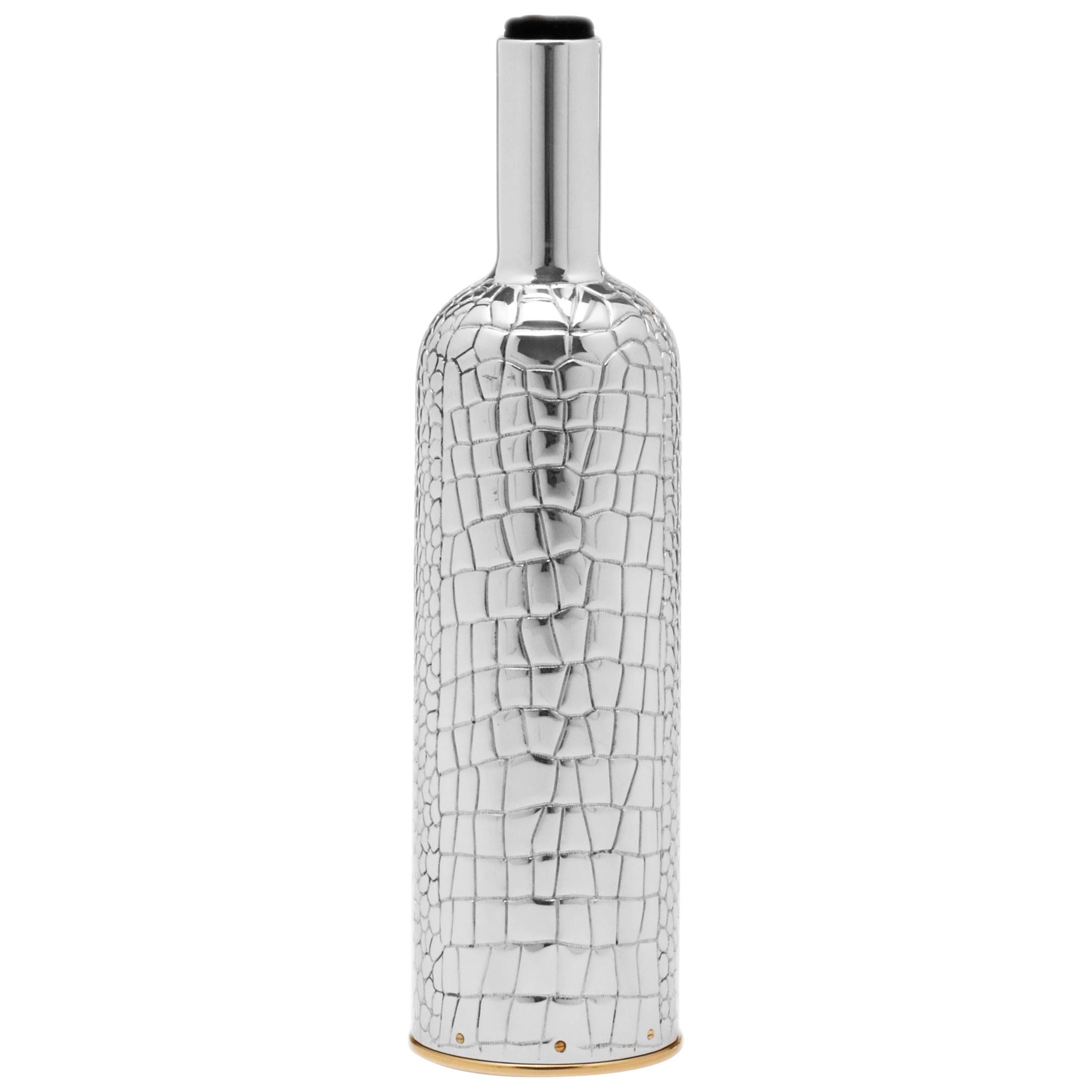 21st Century, Wine K-OVER, Solid Pure Silver, Crocodile, Italy For Sale