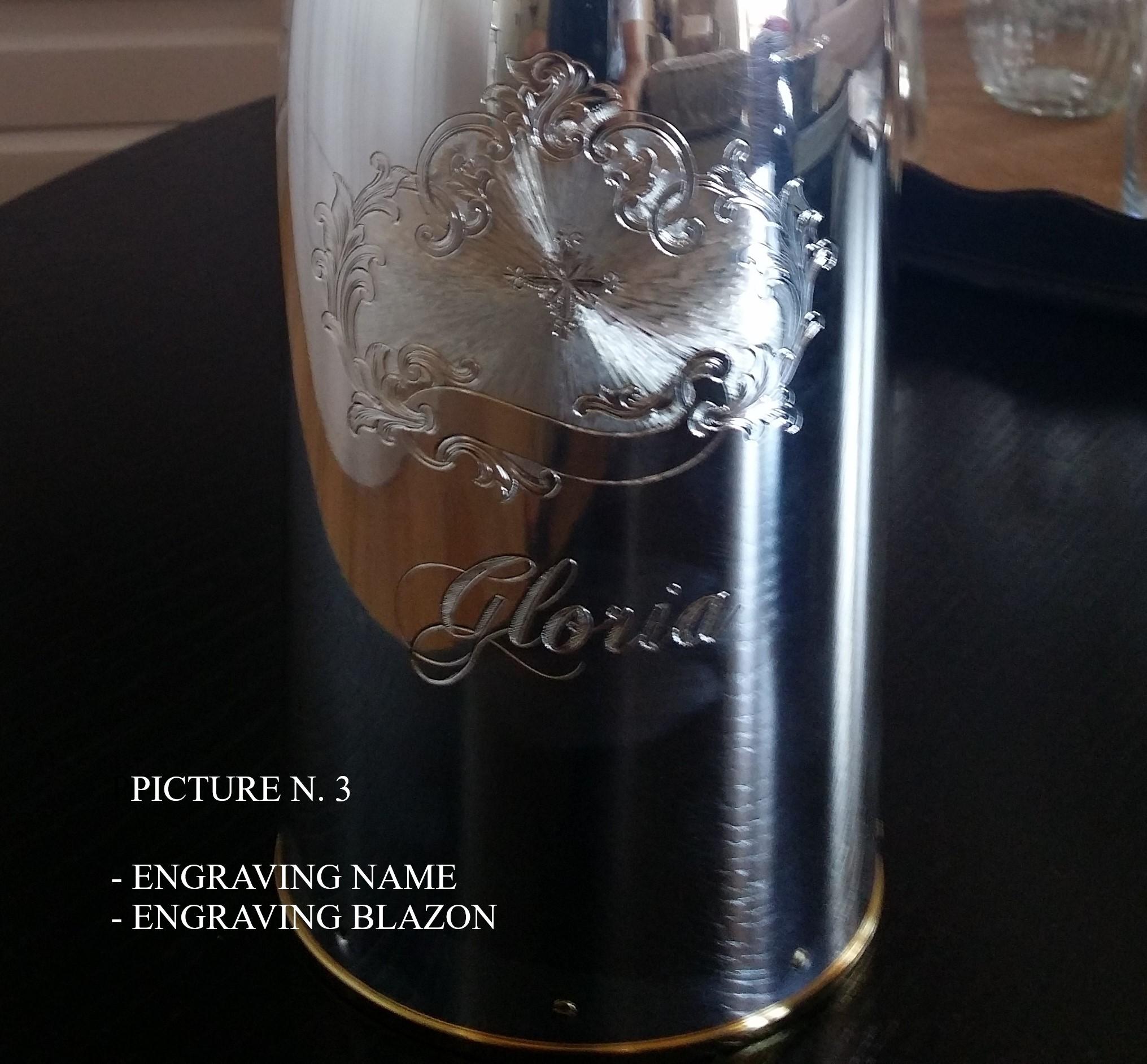Women's or Men's Wine Bottle Cover, Moonlight, Luxury customized Corporate Gift, Silver, Italy For Sale