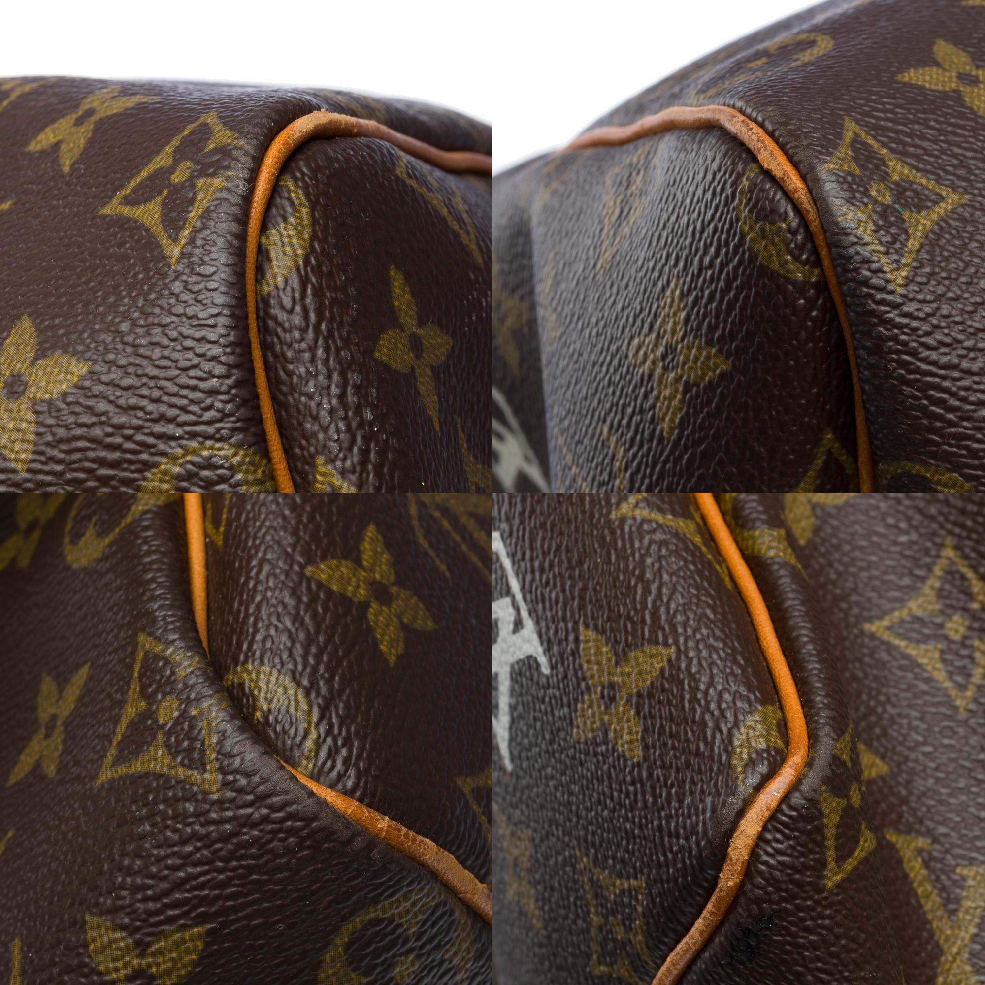 Borsa da viaggio Louis Vuitton Keepall 55 in tela personalizzata 