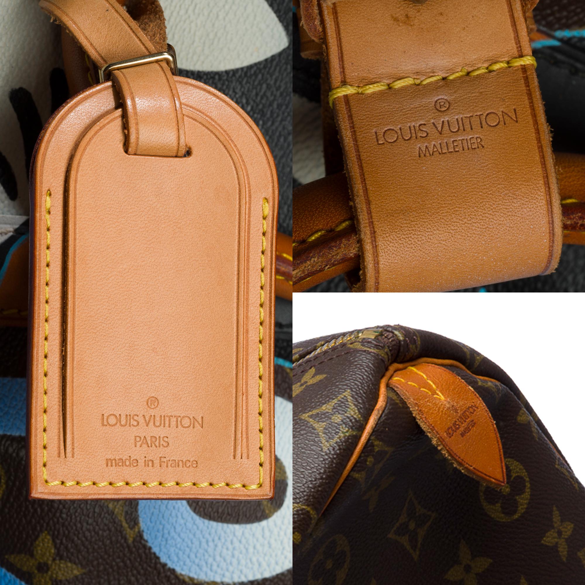 Borsa da viaggio Louis Vuitton Keepall 55 in tela personalizzata 