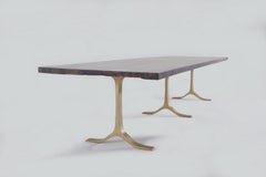 Customizes Burmese Black Wood, Dining Table on Brass Base by P. Tendercool
