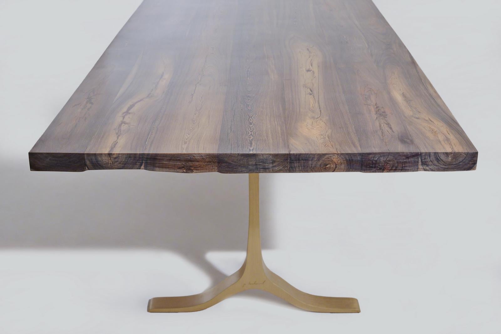 Customizes Burmese Black Wood, Dining Table on Brass Base by P. Tendercool In New Condition For Sale In Bangkok, TH