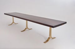 Customizes Burmese Black Wood, Dining Table on Brass Base by P. Tendercool