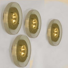 Lampada da parete o da incasso in ottone e vetro di Custum Made Bull's-Eye fuso