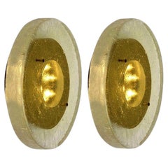 Lampada da parete o da incasso in ottone e vetro di Custum Made Bull's-Eye fuso