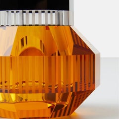 Cut and Coloured Crystal Vase, Contemporary Design, Model CHIC.