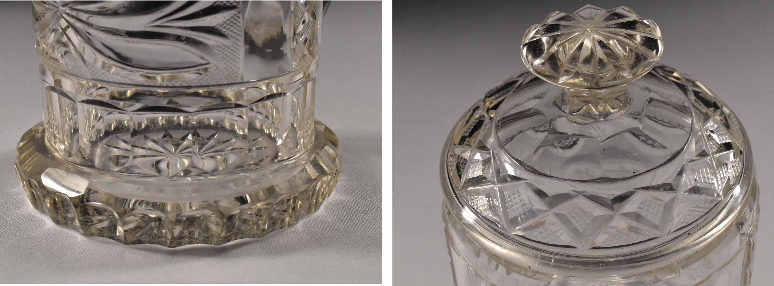 Soupière en verre taillé et gravé avec des armoiries, 18e/19e siècle en vente 1