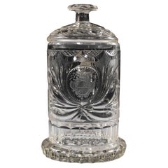 Cut and engraved glass tankard with coat of arms, 18th/19th century