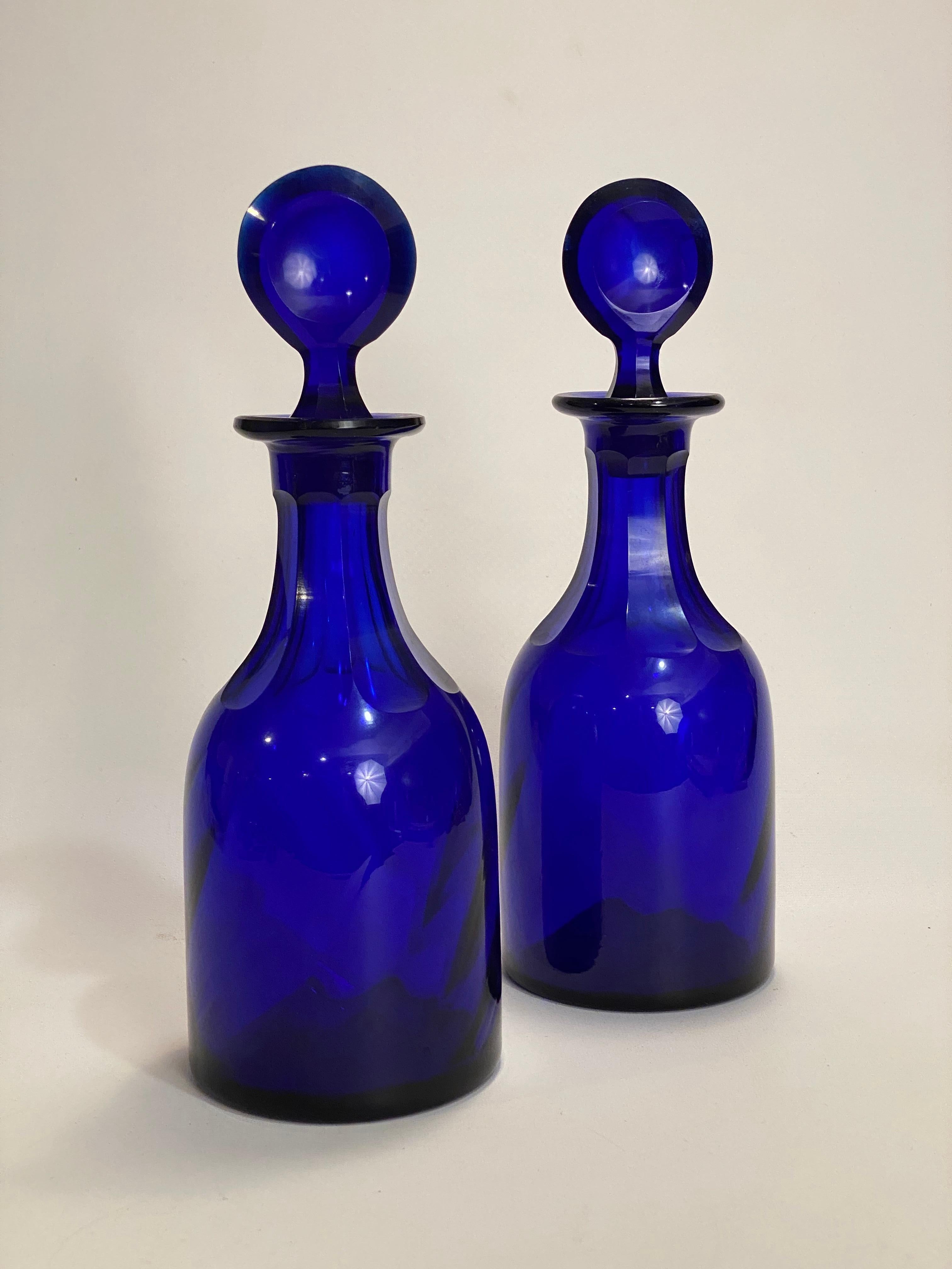 cobalt blue bottle with stopper